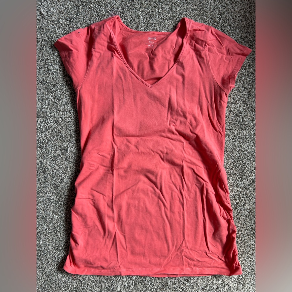 Old Navy maternity pink short sleeve shirt medium m